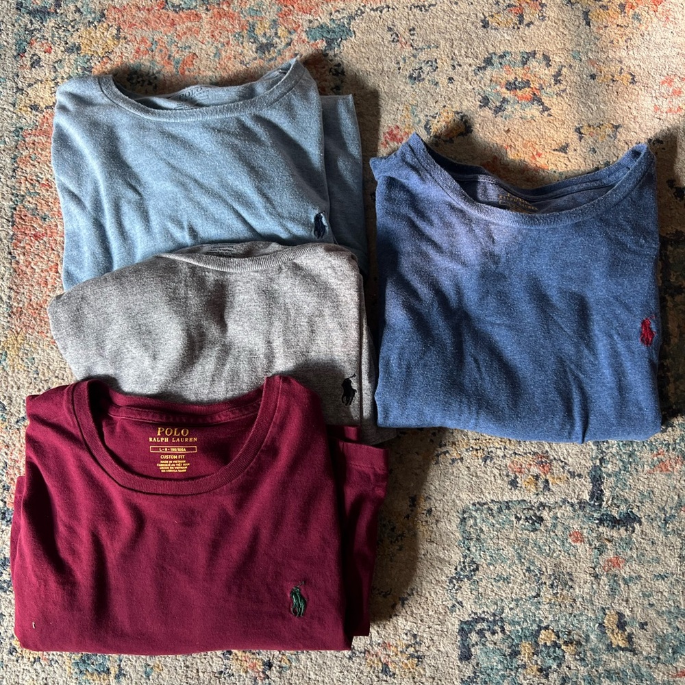 Polo by Ralph Lauren Long Sleeve Tees - Blue, Gray, maroon